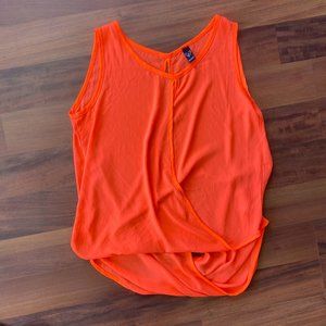 Windsor Neon PInk/Orange Wrap Tank w/ Open Slit Back
